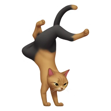 A cat doing a handstand sticker