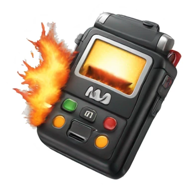 exploding motorola pager with fire and smoke sticker