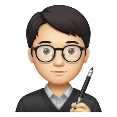 Asian man likes pens sticker