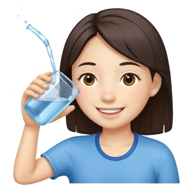 Minji drinking water smiling sticker
