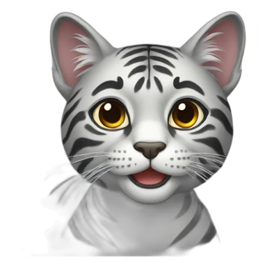 grey tiger cat sticker