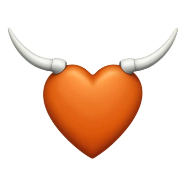 Burnt orange heart with white longhorn silhouette inside sticker