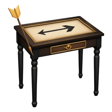 tavolo con freccia verso un piede sticker