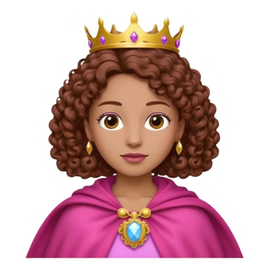 pink cape queen curly  sticker