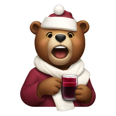 Bear with mulled wine  sticker