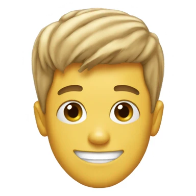 Smiley with justin bieber haircut sticker