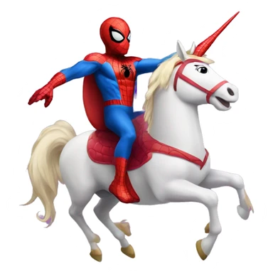 Spider-Man riding a unicorn  sticker