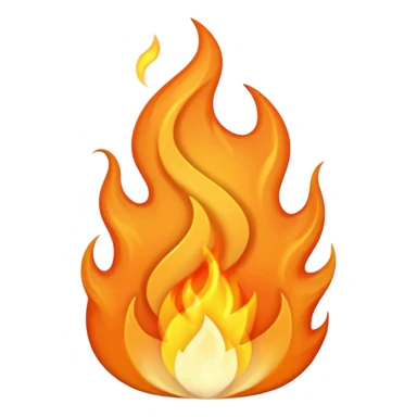 Pale orange flame sticker