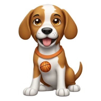 Dog playing basketball sticker