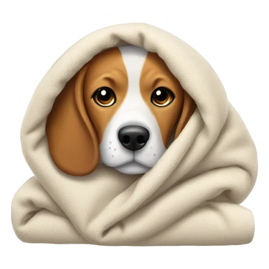 Beagle under warm cozy blanket sticker