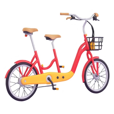 tandem citybike, 3d emoji style sticker