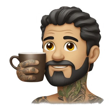 tattooed men drinking coffee sticker