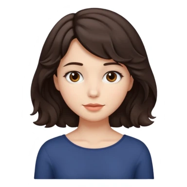 Short hair until shoulders wavy dark brown and with perçems and a soft look but girl sticker