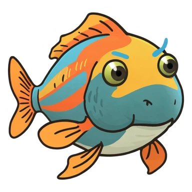 Colorful fish sticker