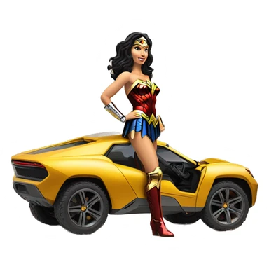 Side view Wonder woman’s feminine appearance offroad capable long-travel suspension 4x4 hypercar  sticker
