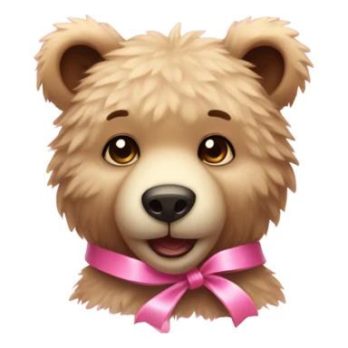 cub bear wearing a pink ribbon  sticker