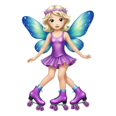 fairy on roller skates sticker
