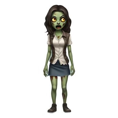 Brunette babe zombie  sticker