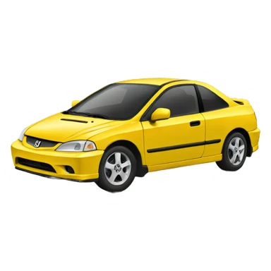 Yellow Honda civic 2000 sticker