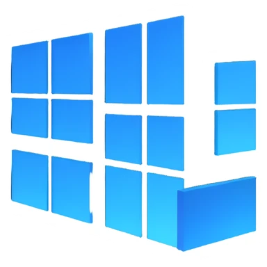 Windows 10 logo, four blue window panes, 3D effect, modern look sticker