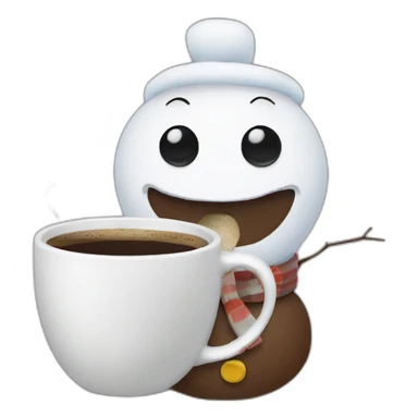 snowman drinking coffee sticker