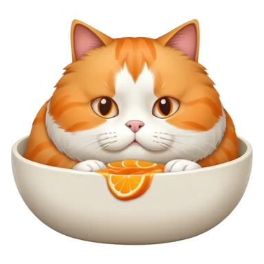 Fat cat eating from food bowl sticker