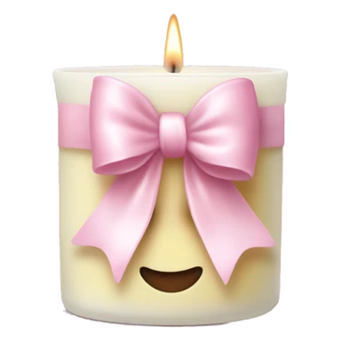 vanilla scented candle with light pink bow sticker