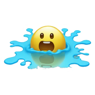 Glowing Cyan blue paint splashed puddle  sticker