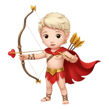 Cupid with his magical bow and arrow shooting love hearts sticker