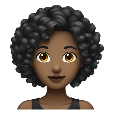 pretty black girl with long curly short black hair  sticker