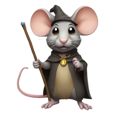 wizard rat with poop staff sticker
