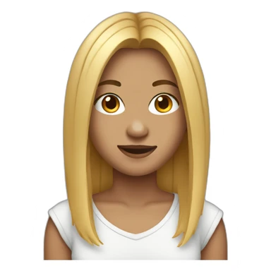 Teenager with middle part hair short sticker