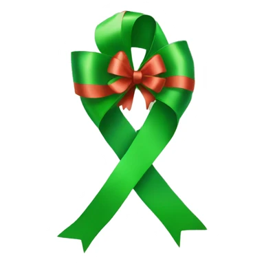 Green ribbon Christmas  sticker