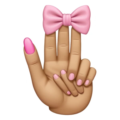 A tan middle finger with a pink bow on it  sticker