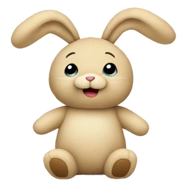Old beige plush rabbit toy sticker