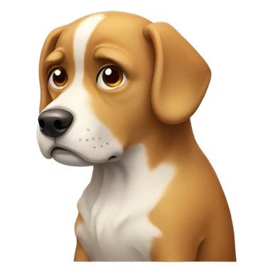sad thinking dog sticker