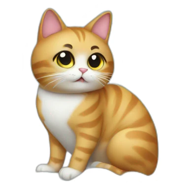 cat secretary sitting on top of the cloud sticker