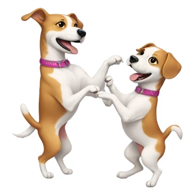 Cute dogs best friends dancing sticker