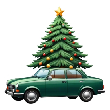 Auto mit Tannenbaum sticker