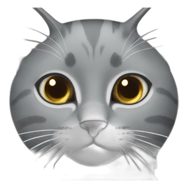 grey cat with white neck sticker