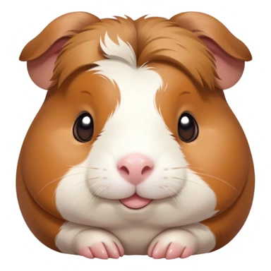 Meme-Worthy Cute Sleeping Brown and White Banded Guinea Pig Portrait Emoji, Head resting peacefully with a contented smile, showcasing a delightfully chubby build and a luxuriously soft banded coat of brown and white, eyes shut in a serene, cozy nap, Simplified yet hilariously adorable features, highly detailed, glowing with a soft, drowsy light, high shine, relaxed and utterly lovable, stylized with an air of playful laziness, bright and heartwarming, soft glowing outline, capturing the essence of a comically sleepy guinea pig, so meme-worthy it feels like it could instantly become the next viral sensation of adorable slumber! sticker