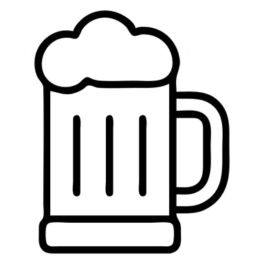 beer mug simple black outline icon sticker