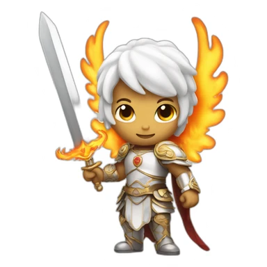 Angel with a flaming sword sticker
