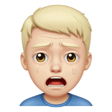 A boy ugly crying hysterically  sticker
