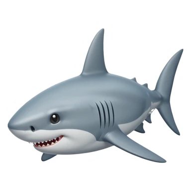 side view of shark body with a cat face sticker