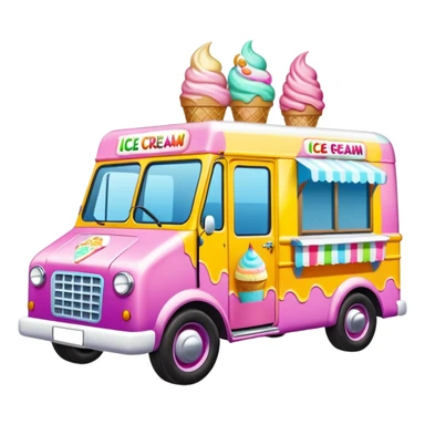 Colorful ice cream van sticker