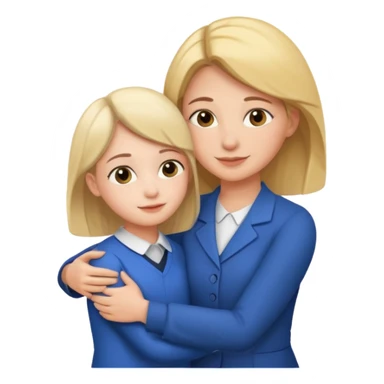 A woman teacher and young student They hug sticker