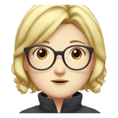 Chubby anime girl with glasses and short blonde hair sticker