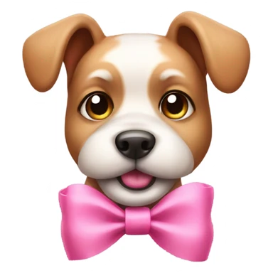 Cute dog with pink bow sticker
