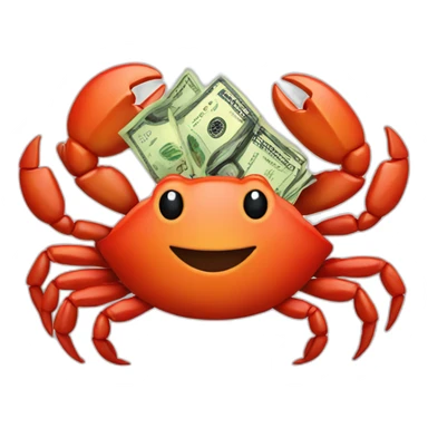 Crabs with money sticker